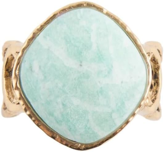 Barse Jewelry Blue Amazonite and Golden Bronze Circle Dance Ring