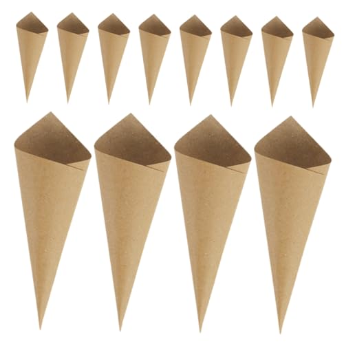 STOBAZA 60 Piezas Conos de Papel para Confeti y Pétalos Unidades Soporte para Conos para Bodas Fiestas y Decoración Diseño Biodegradable y Versátil para Chuches Vacíos