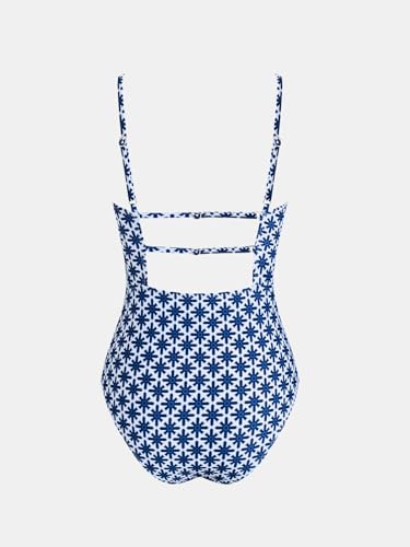 Image of CUPSHE Women Swimsuit One Piece Bathing Suit Square Neck Cutout Back Tummy Control with Adjustable Spaghetti Straps