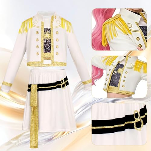 Piashow Costume d'anime pour enfant avec gilet, veste, short/jupe, pour Halloween, anniversaire, Noël, carnaval, fête costumée (120) – vue 3