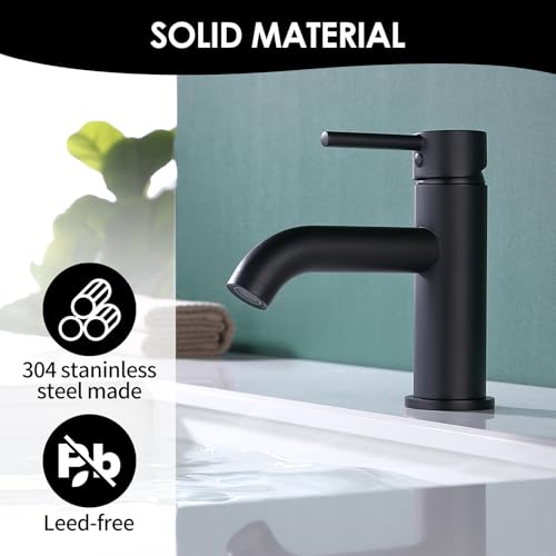 Single-Handle-Black-Bathroom-Faucet-with-Brass-Drain-Assembly-and-Escutcheon-Matte-Black-Matte-Black-JO1