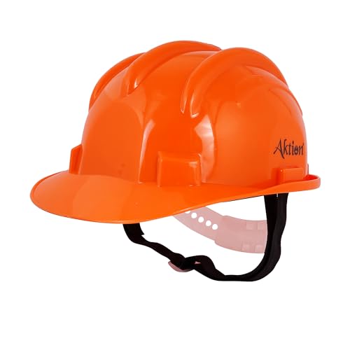 Image of Aktion AK H11 ORG Safety Helmets Nape Type, IS 2925:1984 Color: Orange, Pack of 15
