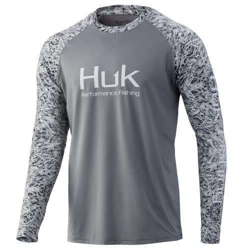 Huk Double Header XL vêtement de pêche Sharkskin Camo pour homme anti-UV