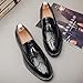Imagen de ANUFER Hombre Guapo Mocasines con Borlas Wingtip Brogue Slip-on Formal Zapatos de Vestir SD5A50227 Negro EU42