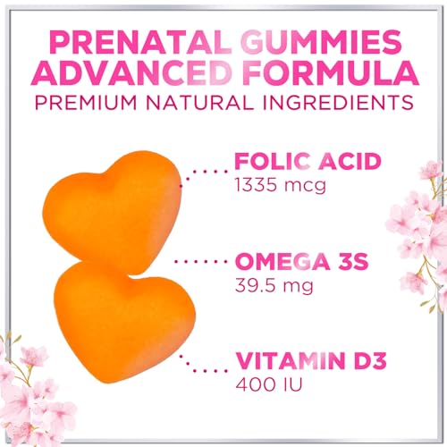 Hello Lovely Prenatal Gummy Vitamins w/Folic Acid & DHA, Womens Prenatal