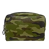 Cosmetic Bag for Women, Camo Camouflage Green Makeup Bags Travel Waterproof Toiletry Bag Accessories Organizer