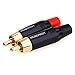 MOBOREST for RCA Male Plug Adapter Audio Phono Gold Plated Solder 24K Gold Speaker Plugs RCA Jack Cable Connector Adapter(RCA Male-2pack)