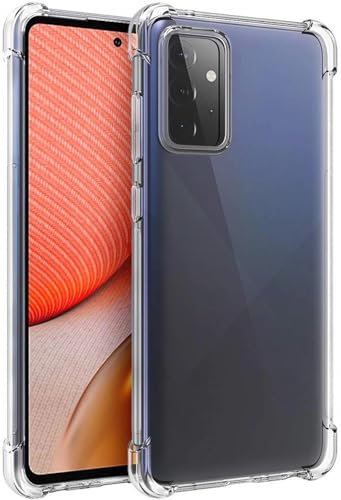 Image of BOXXO Flexible Back Cover for Samsung Galaxy A72 5G | Back Cover Transparent Clear Shockproof Case Four Corner Protection | Slim Protective Mobile Phone Cover for Samsung Galaxy A72 5G