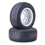 LIBRA Golf Cart Tire & Wheel 205/50-10 with Silver Wheel 4x4' PCD ET-15.5 offset-14037, Set 2
