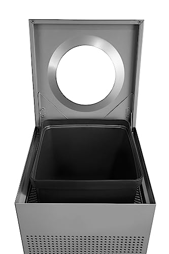 Image of Rubbermaid Commercial Products Silhouette Square Open Top Trash Can, 20 Gal, Silver Metallic, Indoor for Offices /Hotel Lobbies /Front Desk
