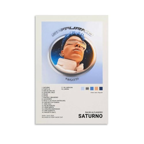 Rauw Alejandro SATURNO Posters & Prints on Canvas Wall Art Poster for Room Decor Unframe:12x18inch(30x45cm)