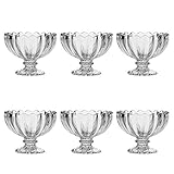 Glass Dessert Bowls/Cups - Maredash Small Cute Footed Tulip Clear Dessert Cups Perfect for Dessert,