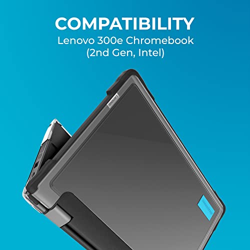 Image of Gumdrop SlimTech Custom Case Fits Lenovo 300e Chromebook 2nd Gen Intel (2-in-1) - Lightweight Protection Rubberized Thread Seamless Asset Tagging Embellishment Friendly Case for School or Work-Black