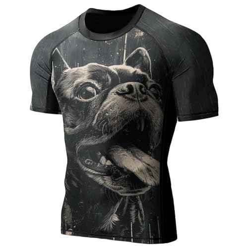 Desantiago Compression Shirt Short Sleeve 4-Way Stretch Construction, Jiu Jitsu Rash Guard Men2