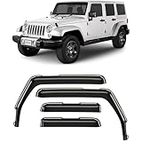 CLIM ART in-Channel Incredibly Durable Rain Guards for Jeep Wrangler JK 2007-2018, Original Window Deflectors, Vent Window Visors, Vent Deflector, 4 pcs. - 607169