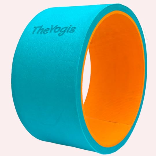 The Yogis Yoga Wheel For Men & Women | Big Circle Wheel For Abs, Home Training, Deep Tissue Massage, Back Pain, Stretching, Back Bends,Sweat Resistant | 13x6.5 inch (Orange+Blue)