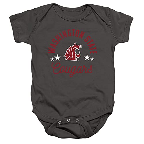 Washington State University Official Cougars Unisex Infant Snap Suit for Baby,Charcoal, 6 Months