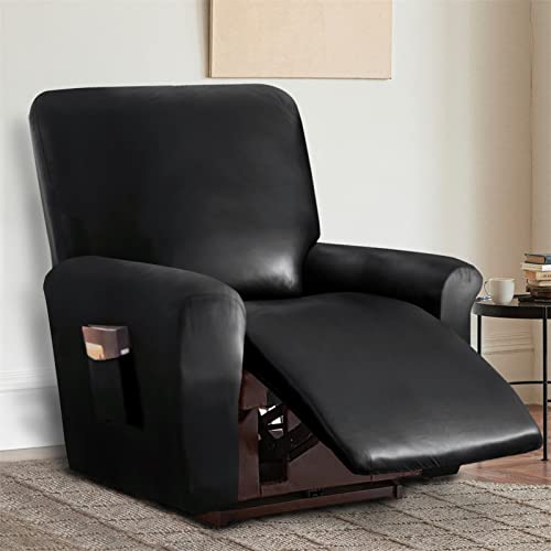 Housse de canapé inclinable noire : salon moderne et fauteuil protégé - 3