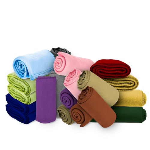 Imperial Home 12 Pack Wholesale Soft Comfy Fleece Blankets - 60