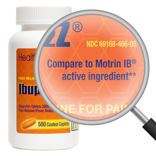 Image of HealthA2Z Ibuprofen Tablet Bottle Pain Relief 200mg (500 Count (Orange))