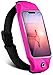 Produktbild moex Laufgürtel Handy für Samsung Galaxy A7 (2018) Lauftasche Jogging Tasche Wasserfest, Slim Running Belt Flexibel mit Sichtfenster, Laufgurt zum Joggen Bauchtasche Sport, Pink