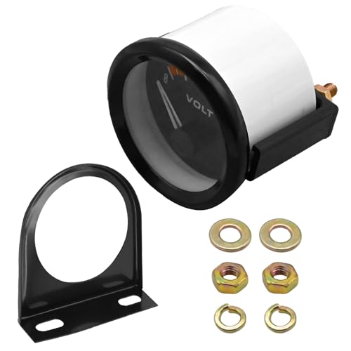 Hoypeyfiy Auto-Instrumentenblöcke, Auto Universal Voltmeter, 12V 52mm/2in Spannungsmesser Messbereich 8-16V BX100007