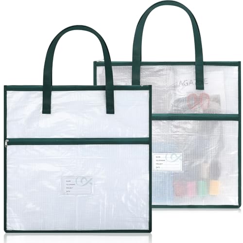 Feifeiya 2 Pack 17.7 Inch Sew Project Bag Needlepoint Project Bag Quilting Embroidery Craft Organizer Storage Bags with Handle and Pocket Zippered with Tools for Art Craft Knitting Quilting Stitching by Feifeiya - Used condition - US$13.57