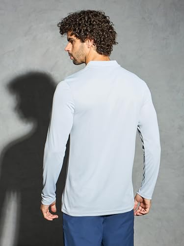 Image of TECHNOSPORT Men's Solid Full Sleeve Polo T-Shirt TECHNOCOOL+ Quick Dry Slim Fit Sports Tee for Travel Casual Smart Wear UPF50+ Anti Odour