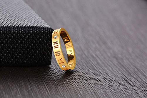 Mvoncity Openwork Roman Numerals Ring For Women Stainless Steel Cz Classic Love Promise Ring Eternity Wedding Band Stacking Rings 3 Colors Set (3 Color Set,6) #TOP4