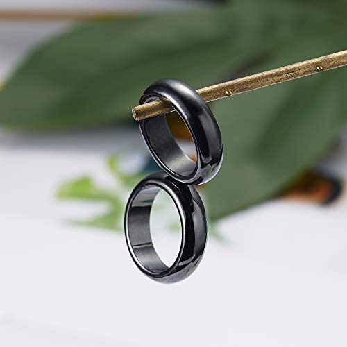 Bella-Bee Hematite Stone Rings For Women Men Unisex Anxiety Balance Root Chakra Magnetic Rings Absorbs Negative Energy Jewelry Gifts ((Hematite Rings-2(7,8,9(3Pcs)))) #TOP4