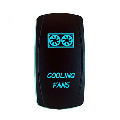 STV Motorsports Laser Cooling Fans Blue Rocker Switch 20A 12V On-Off LED Light