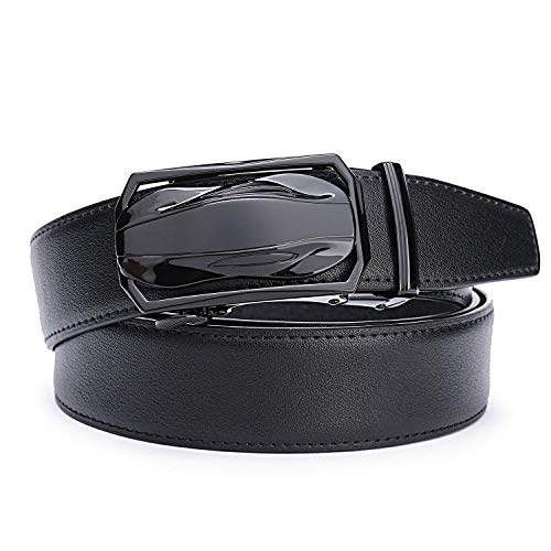 Image of Beltox Men Leather Belt w Slide Ratchet Interchangeable Buckle