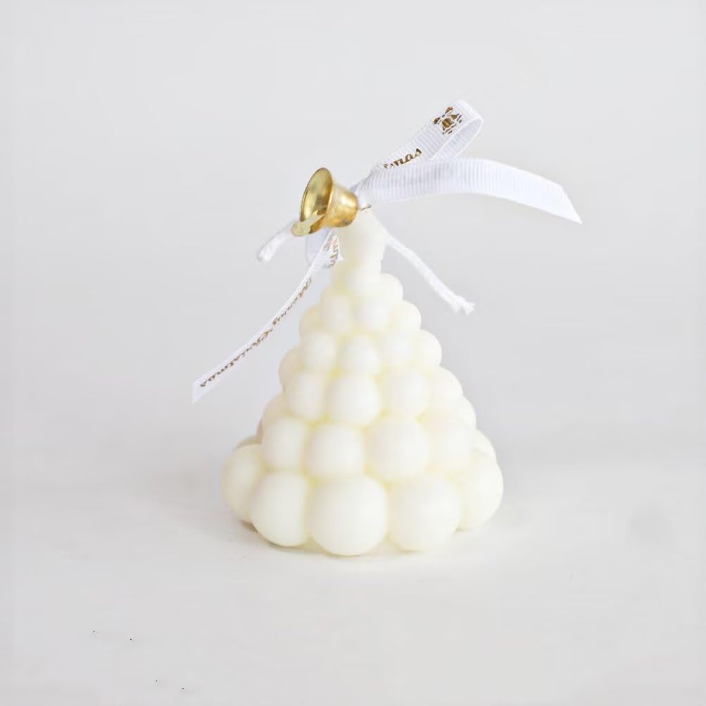 2 Pcs Christmas Candles Ball Tree Candles Christmas Tealight Candles Handmade Soy Wax Votive Candles for Home Table Christmas Party Holiday New Year Decor