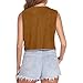 Women Western Fringe Vest Tops Tassels 70s Hippie Costume Cowgirl Cowboy Shirts Suede Sleeveless Jacket Rodeo Outfits Khaki