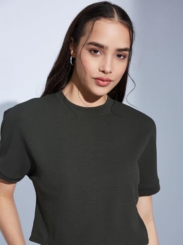 Image of Selvia Women's Textured Lycra Solid Top