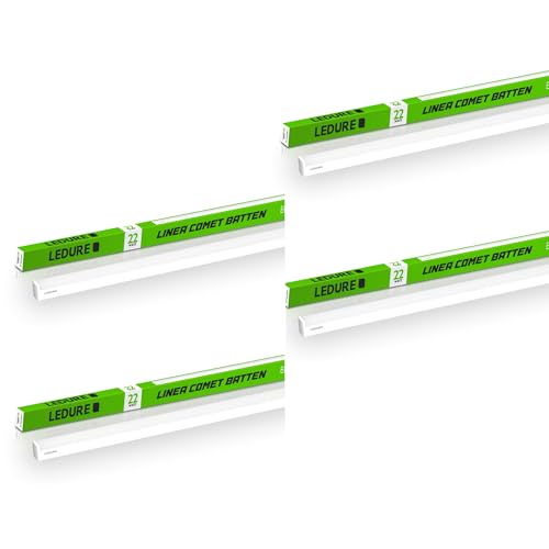 Image of LEDURE Linear Comet Batten Series: 22 W Energy-Efficient Batten | Internal Driver | 4ft LED Suitable for Wall & Surface Mounting | Led Tubelight Batten |Warm White (Pack of 4)