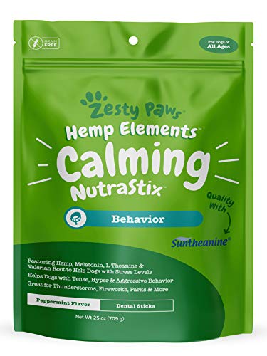 Calming Dental Sticks for Dogs - Stress & Anxiety Relief with Hemp, Melatonin