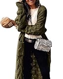 ZIWOCH Women's Long Cardigan Coats Cable Knit Casual Open Front Long Sleeve Loose Sweater with...