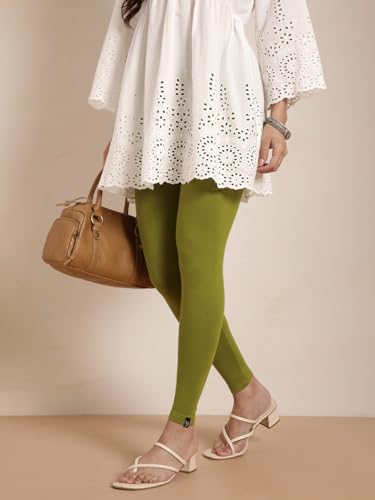 Image of TWIN BIRDS Women Viscose Ankle Leggings | Stretchable Kurti Wear Bottom