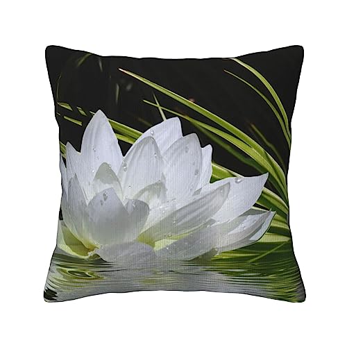 Housses de coussin lotus et pierres zen carrées 40x40cm TOMPPY déco lit et chambre salon - 2