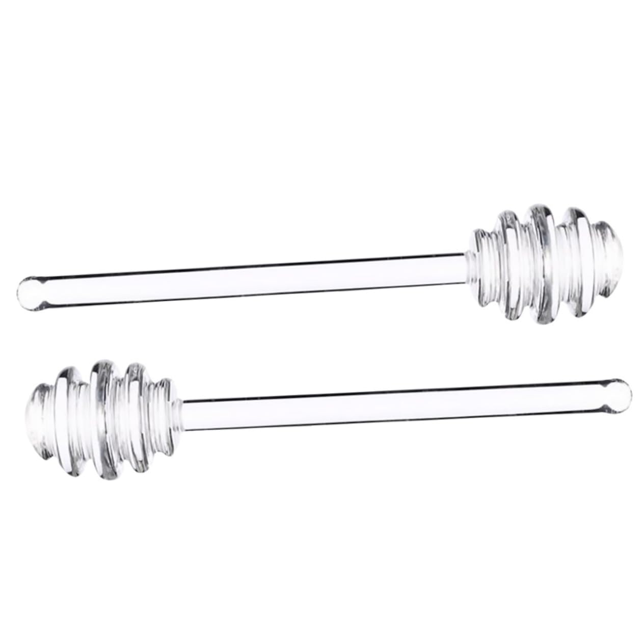 BEBEMOKO 2pcs Honey Stirrer Honey Pot Sticks Sticks Kitchen Bee Accessories Transparent Honey Dippers Honey Dispenser Spoon Honey Dispense Drizzle Glass re-usable