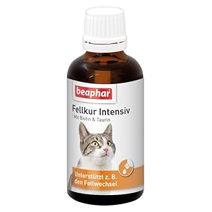 BEAPHAR – Fellkur Intensiv Für Katzen – Energielieferant – Mit Vitaminen B1, B2, B6, B12, E, Biotin Und Taurin – Unterstützt U.A. Den Fellwechsel – 50 ml