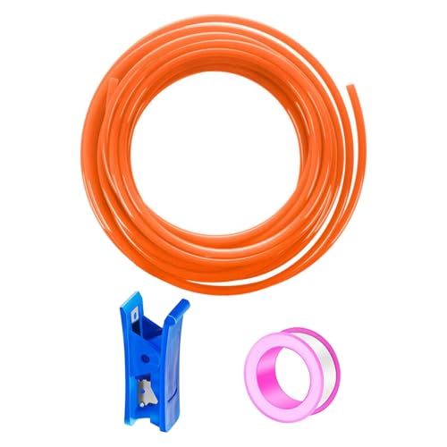 HAXIHA 12 Metri Tubo Pneumatico per Aria Compressa Arancione, 8mm Diametro Esterno 5mm Diametro Interno,Attacco Rapido Tubo Aria, Adatto Per il di vari Utensili Pneumatici