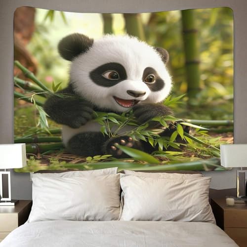 Poster mural panda impression 3D relief visuel pour décoration murale chambre - 4
