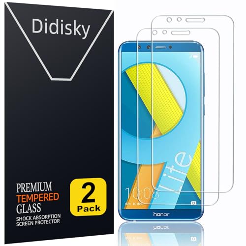 Didisky [2-Unidades Cristal Templado Protector de Pantalla para Honor 9 Lite, Antihuellas, Sin Burbujas, Fácil de Limpiar, 9H Dureza, Fácil de Instalar, Transparente