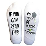 Funky Fun Socks With Sayings: Handcrafted Novelty Delights for All Ages, Versatile Sizing for Sizes 6-14, Exceptional Comfort & Durability, If You Can Read This Collection- I'd Rather be Playing Tenni