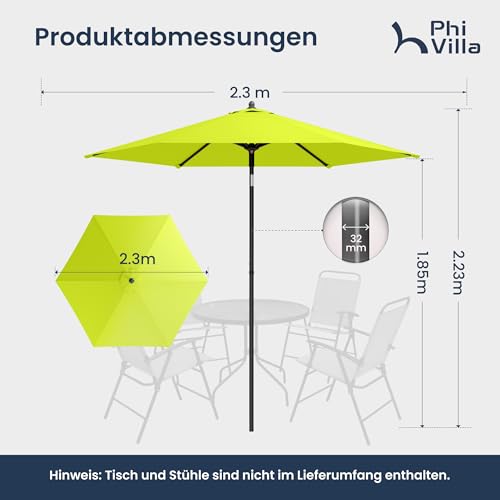 Sombrilla redonda PHI VILLA de 230 cm con abrazadera para balcones 2