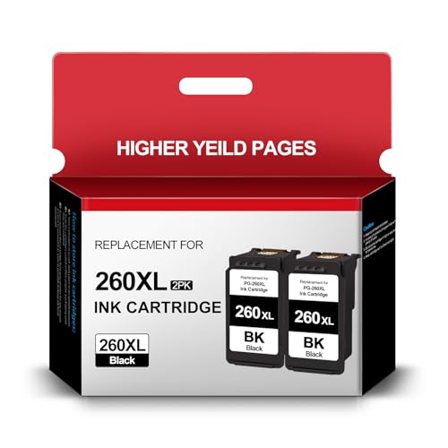 PG-260XL Black Ink Cartridges Combo Pack Replacement for Canon 260 PG-260