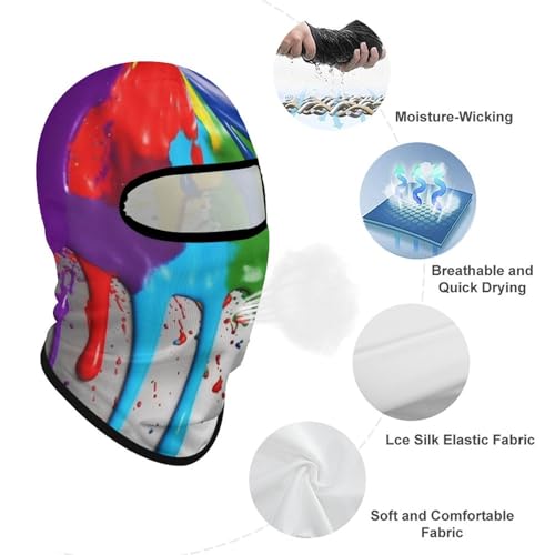 Balaclava con estampado de salpicaduras de pintura para hombre y mujer, máscara facial protectora contra el sol, transpirable, cubre toda la cabeza para senderismo, ciclismo, correr y conducir miniatura 3