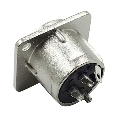 Bnafes 6Pcs Xlr 3-Pin Female Jack Socket Audio Speaker Panel Mount Connector Adapter For Microphone #TOP1